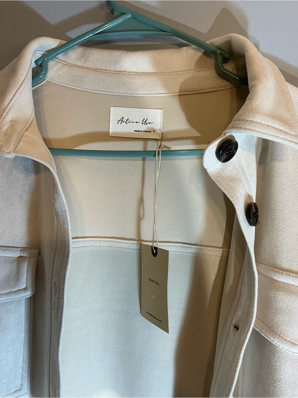Cream Utility Jacket with Button Front - Picture 5 of 8